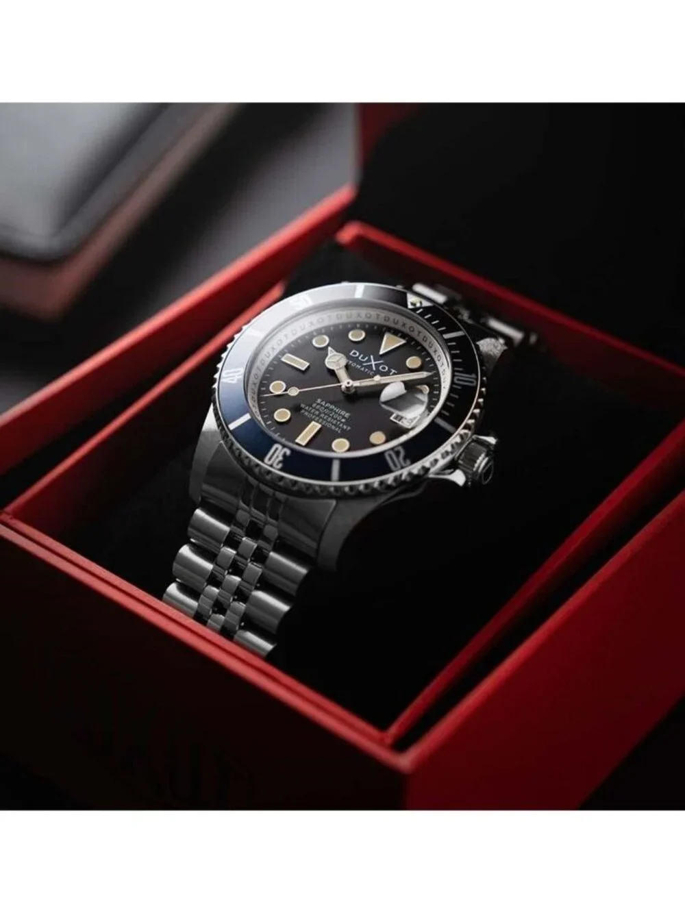 NWT Duxot Atlantica Diver Black Dial Men's Watch